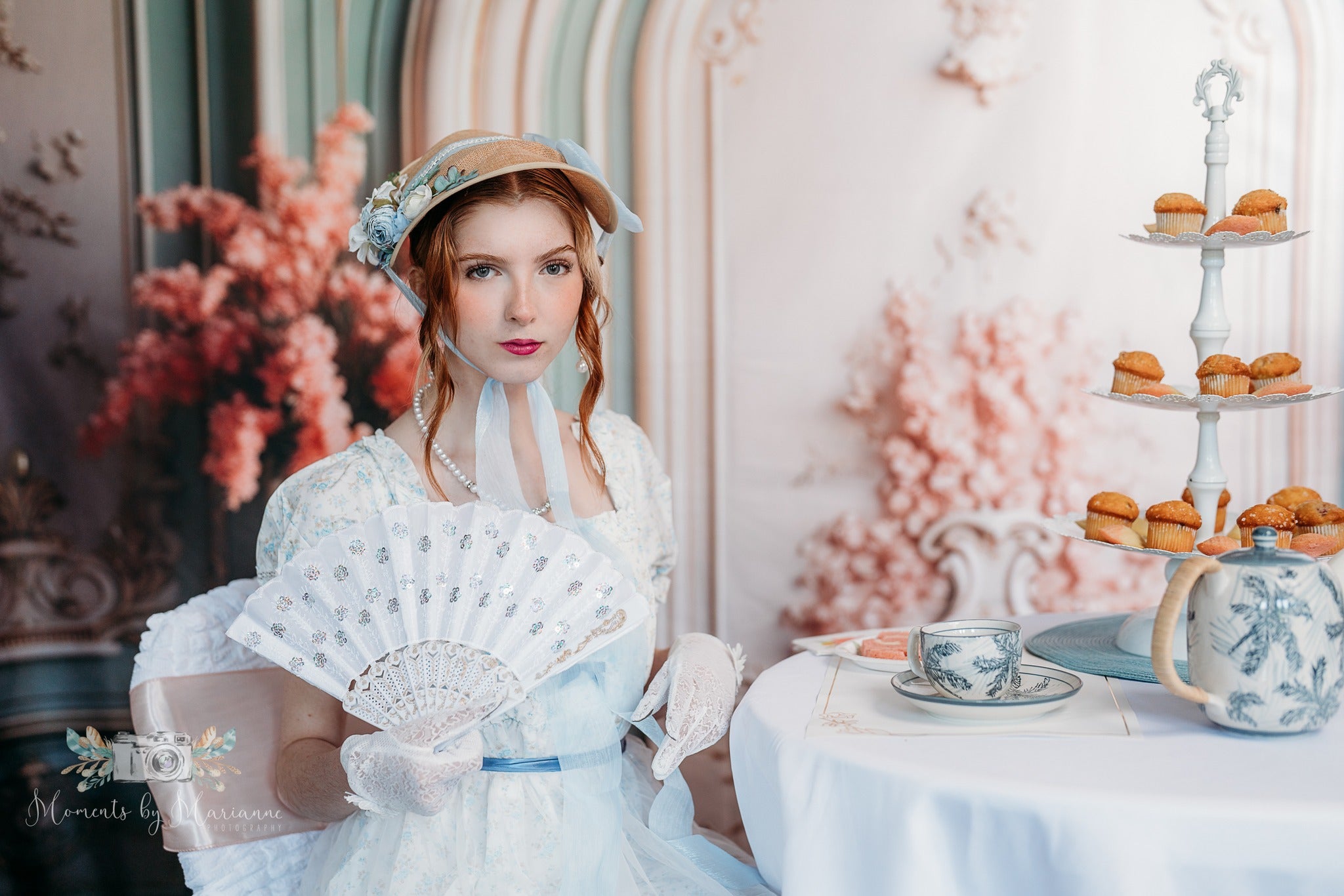 Kate Rose Vert Mur Vintage Fleurs Toile de fond conçue par Chain Photographie - Kate Backdrop FR