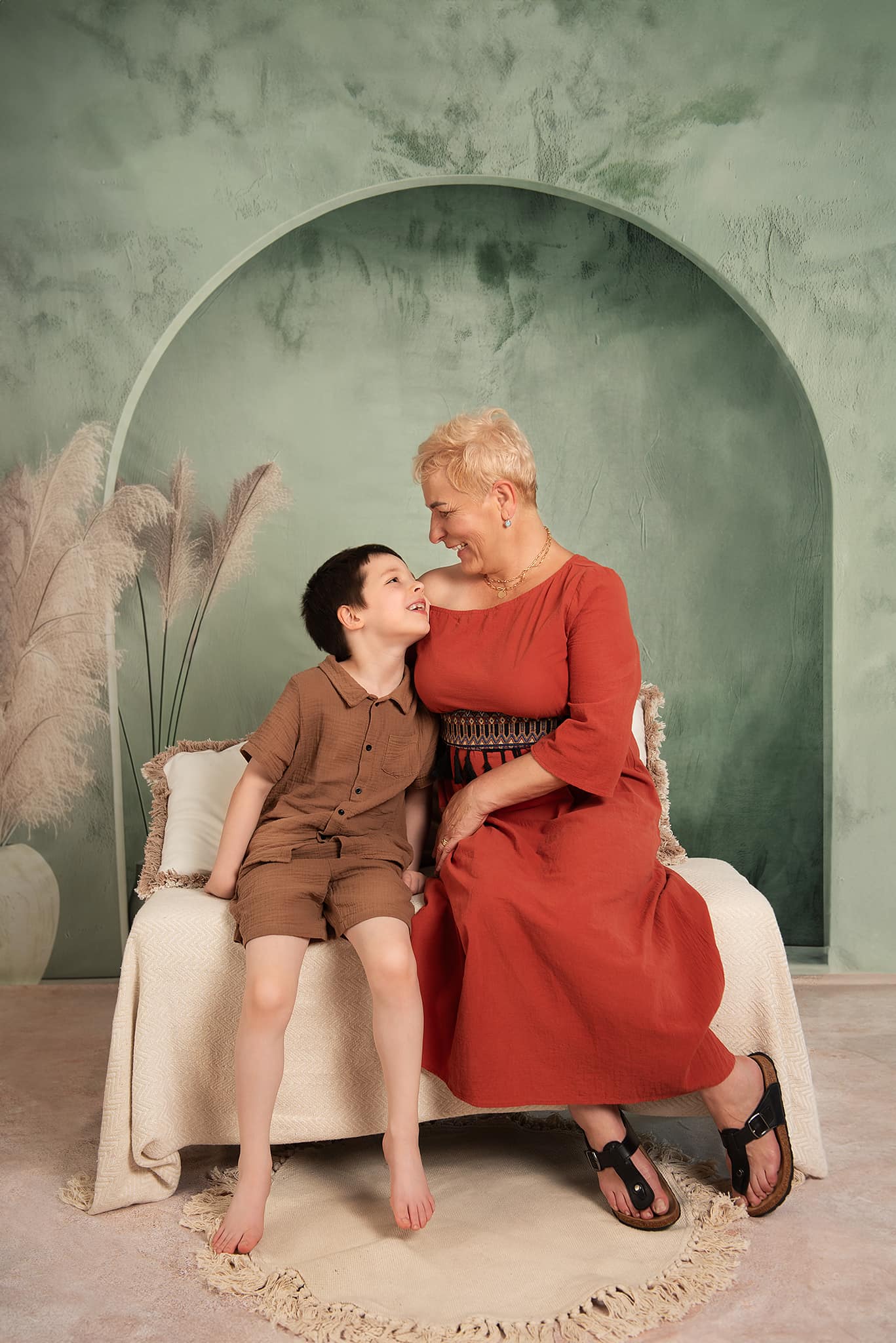 Kate Vert Mur en arc Bohème Simple Toile de fond conçue par Patty Robert - Kate Backdrop FR