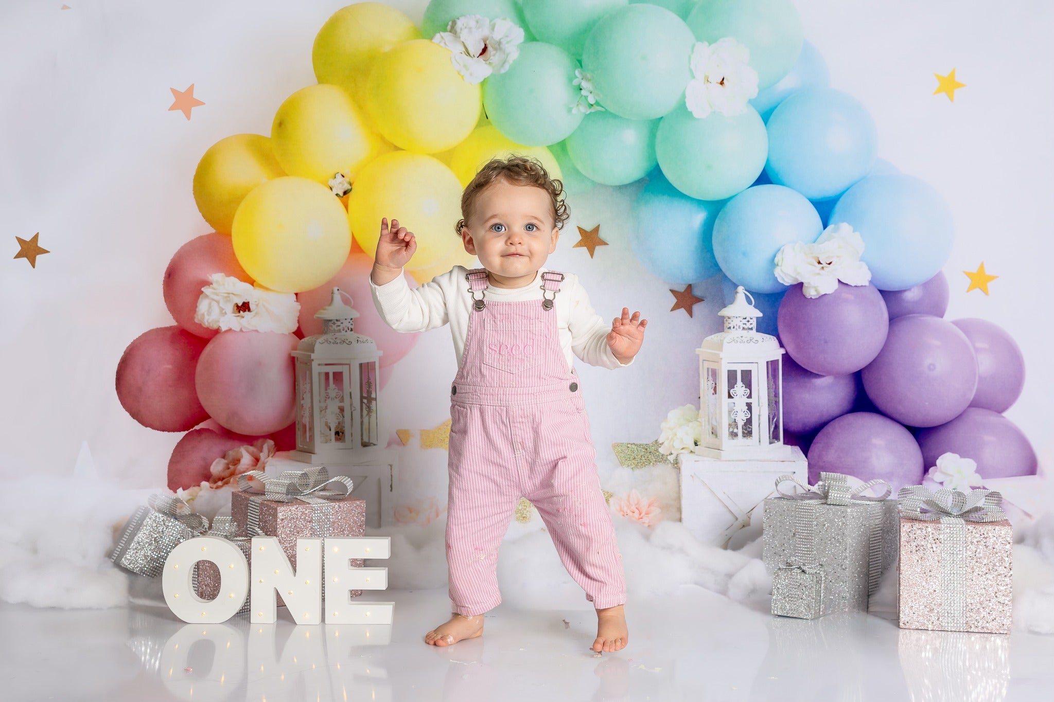 Kate Arc-en-ciel Ballon de rêve Toile de fond conçue par Megan Leigh - Kate Backdrop FR