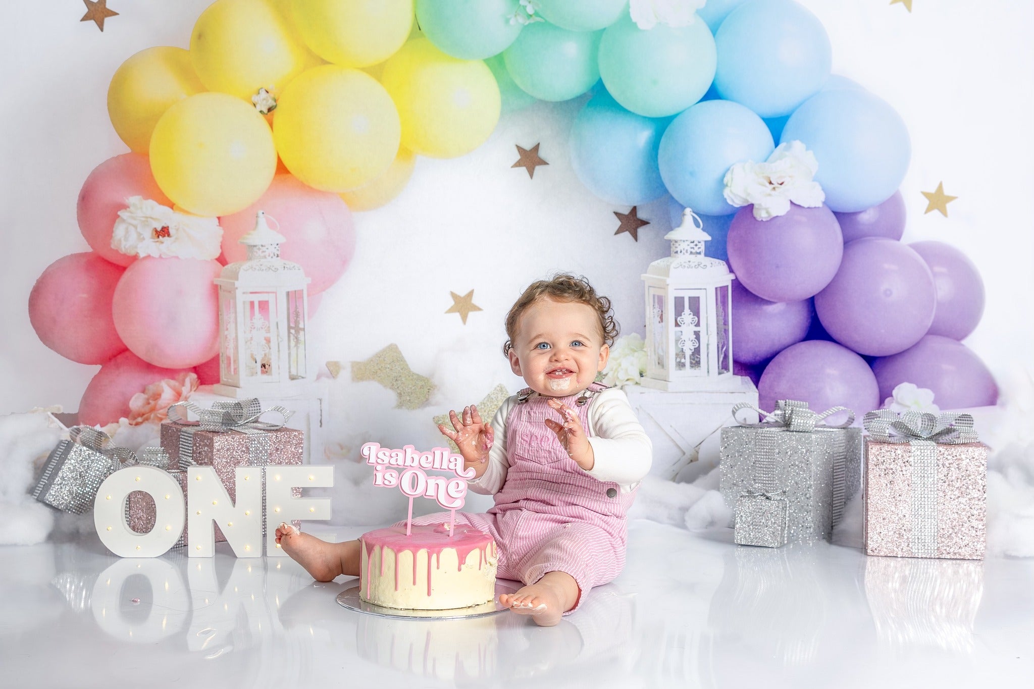 Kate Arc-en-ciel Ballon de rêve Toile de fond conçue par Megan Leigh - Kate Backdrop FR