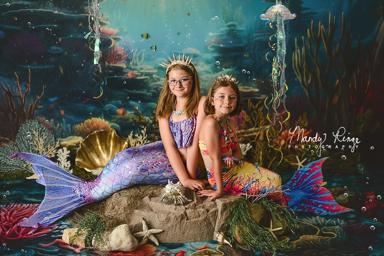 Kate Été Sous-marin Scène océanique Toile de fond conçue par Mandy Ringe - Kate Backdrop FR