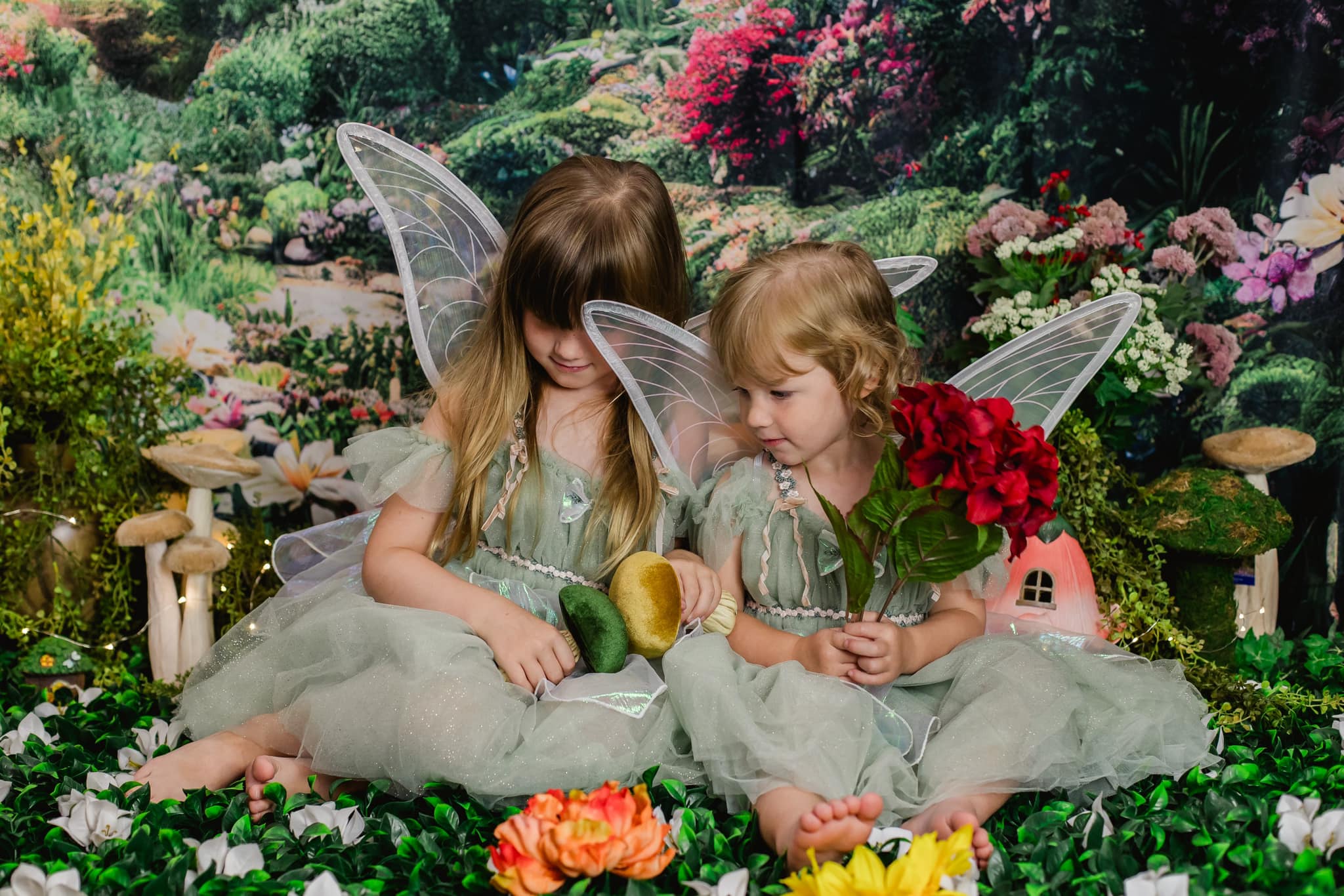 Kate Forêt Magique Fantaisie Jungle Fleurs Herbe Toile de fond Conçu par Chain Photographie - Kate Backdrop FR