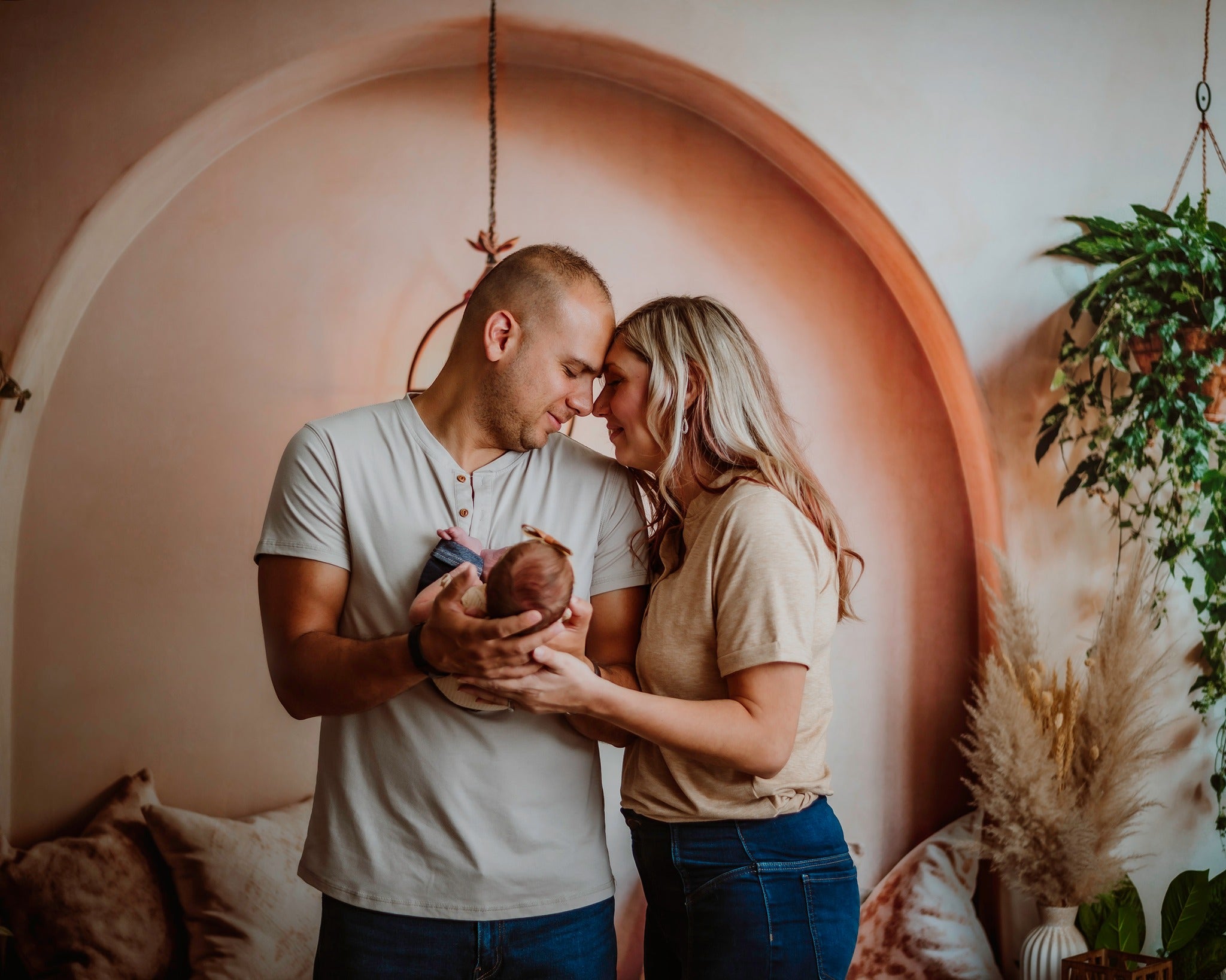 Kate Été Intérieur Plante Beige Oreiller Arche Toile de fond conçue par Emetselch - Kate Backdrop FR