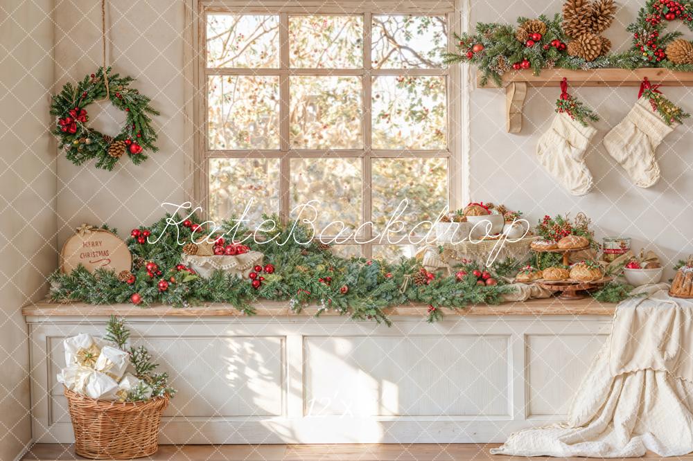 Kate Noël Cuisine Fenêtre Soleil Décors Toile de fond en Laine conçue par Emetselch - Kate Backdrop FR
