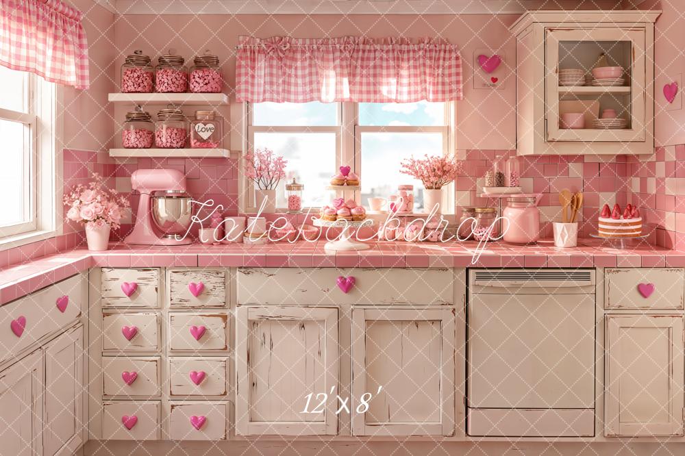 Kate Saint Valentin Cuisine Rose Vintage Toile de fond conçue par Emetselch