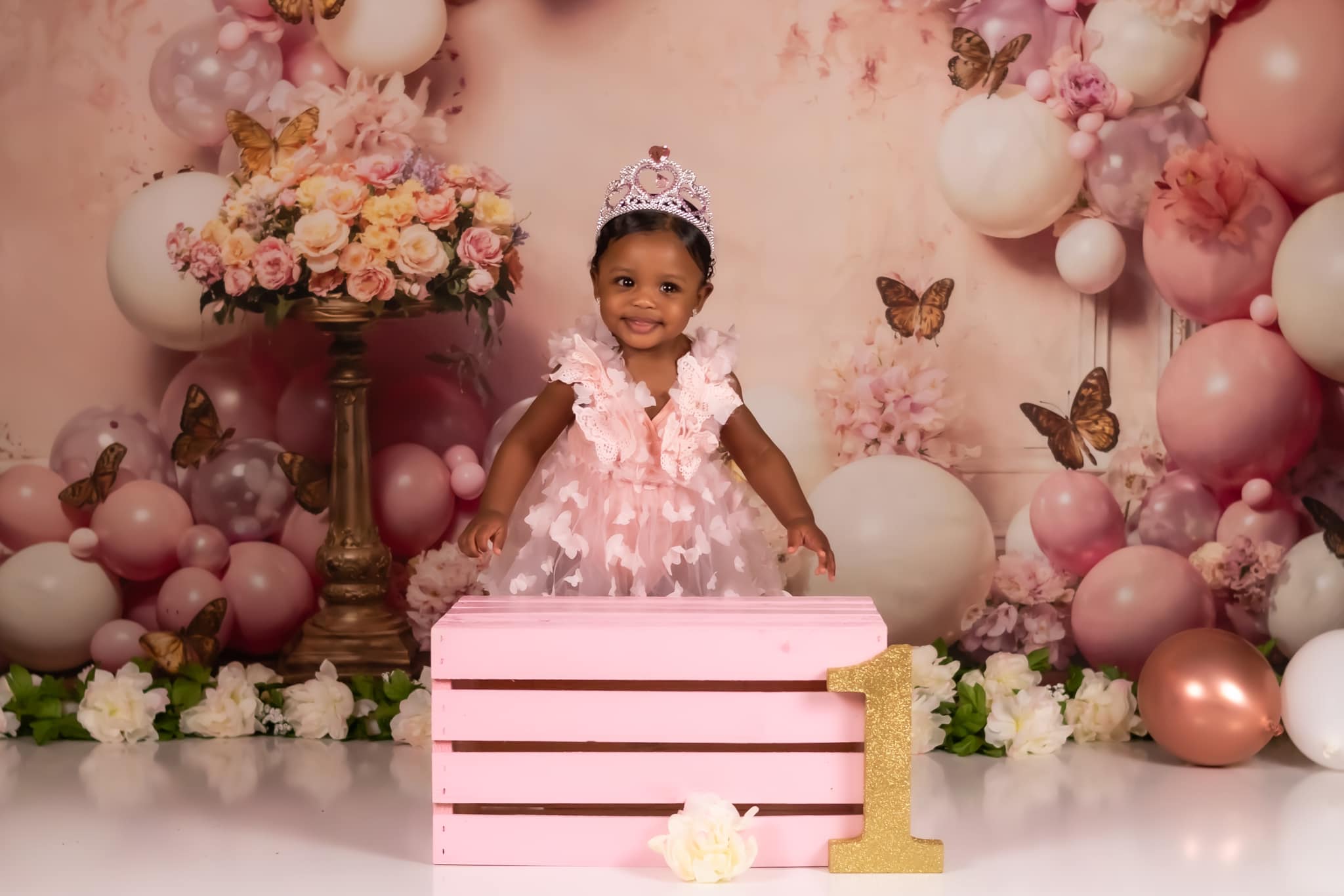 Kate Rose Fleurs Papillon Ballon Toile de fond conçue par Emetselch - Kate Backdrop FR