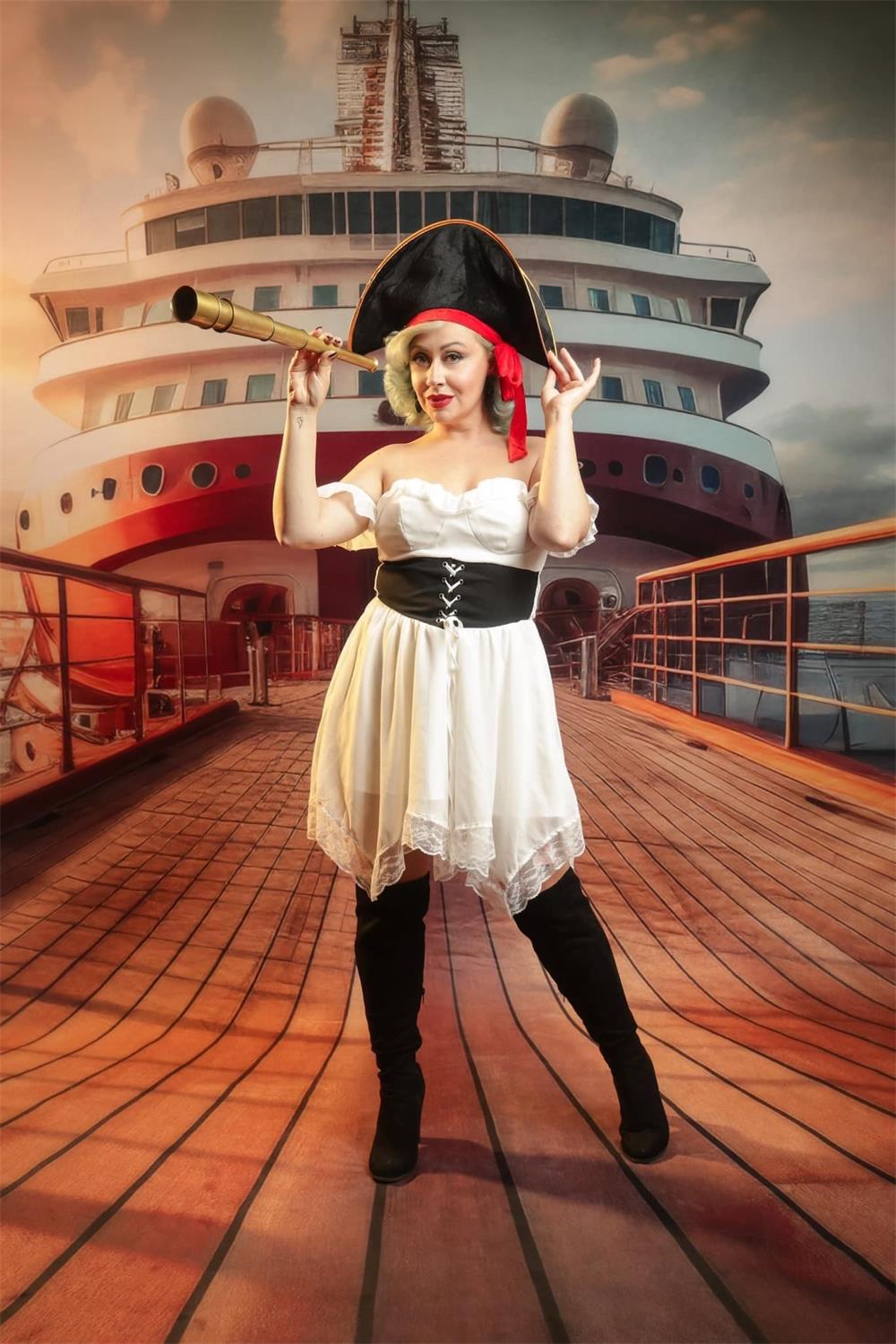 Kate Sweep Mur-à-Sol Croisière avec moi Bateau Voyage Toile de fond conçue par Lidia Redekopp - Kate Backdrop FR