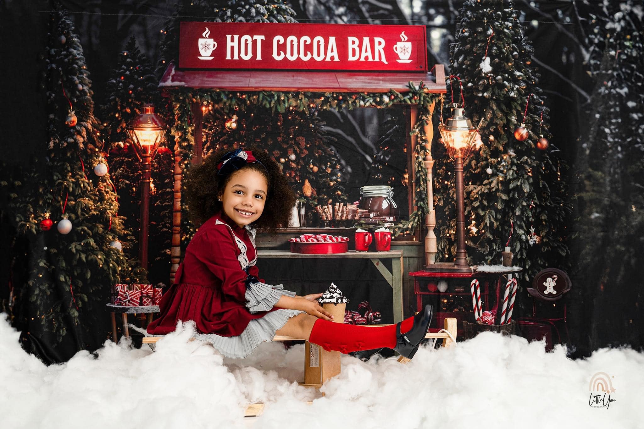 Kate Noël Chocolat chaud Bar Extérieur Toile de fond pour la photographie - Kate Backdrop FR