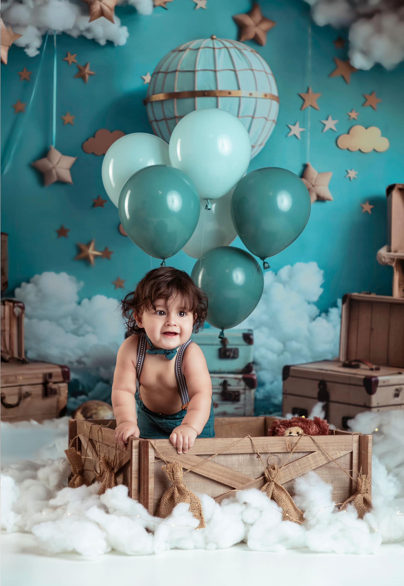 Kate Dessin animé Montgolfière Ours en peluche Toile de fond conçue par Emetselch - Kate Backdrop FR