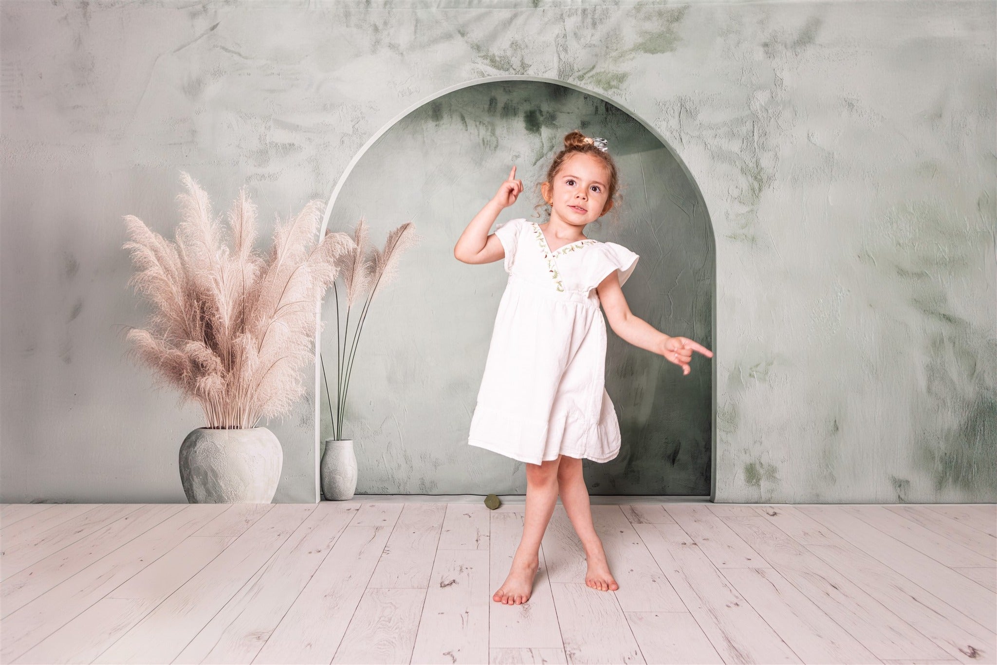 Kate Vert Mur en arc Bohème Simple Toile de fond conçue par Patty Robert - Kate Backdrop FR