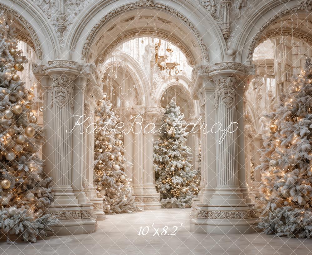 Kate Noël Château Rétro Blanc Arche Toile de fond conçue par Ashley Paul