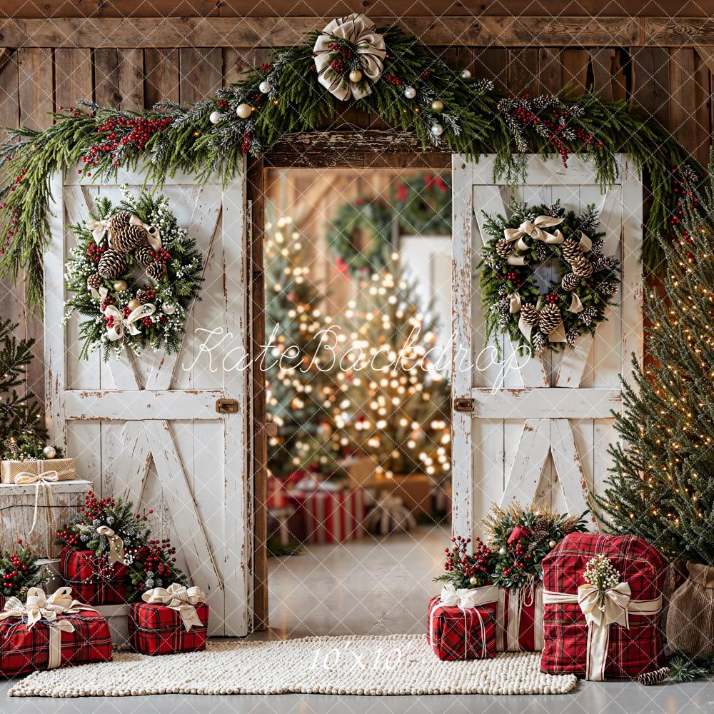 Kate Noël Sapin Cadeaux Porte Lumière Toile de fond conçue par Emetselch - Kate Backdrop FR