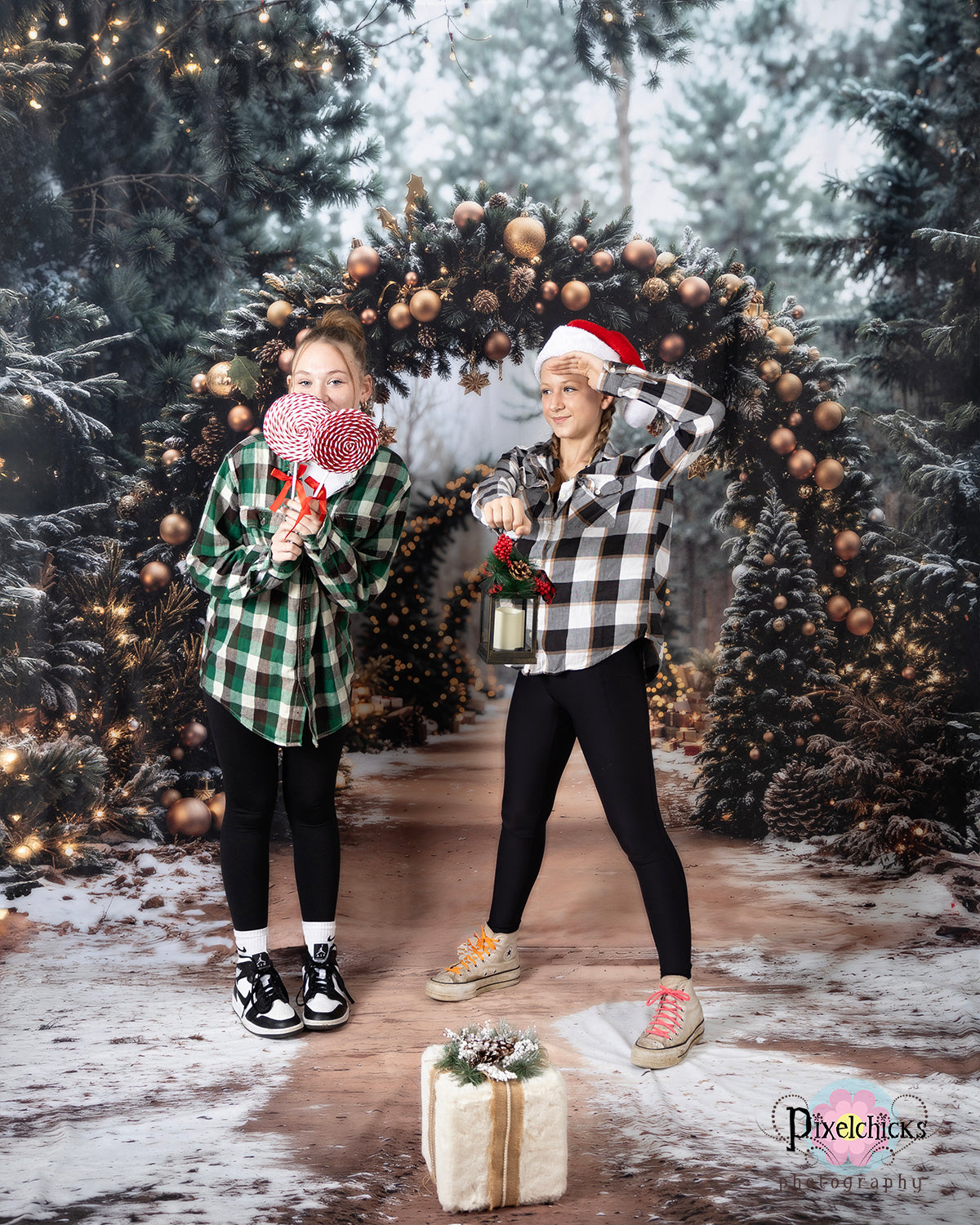 Kate Arbre de Noël Voûte Forêt Décors Doré Toile de fond conçue par Emetselch - Kate Backdrop FR