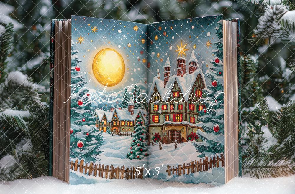 Kate Noël Livre Contes de fées Neige Toile de fond conçue par Mini MakeBelieve - Kate Backdrop FR