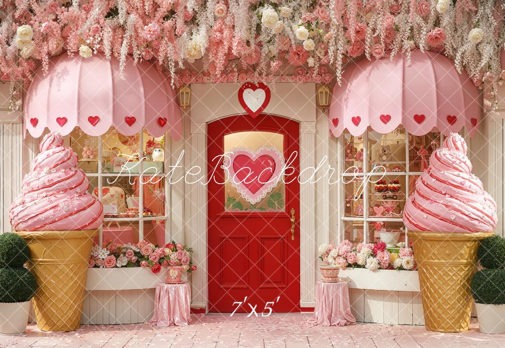 Kate Saint Valentin Glace Fleurs Magasin Rose Toile de fond conçue par Emstselch