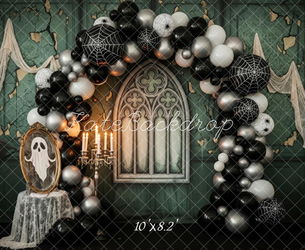 Kate Halloween Arche Ballons Toiles Araignées Toile de fond conçue par Patty Roberts