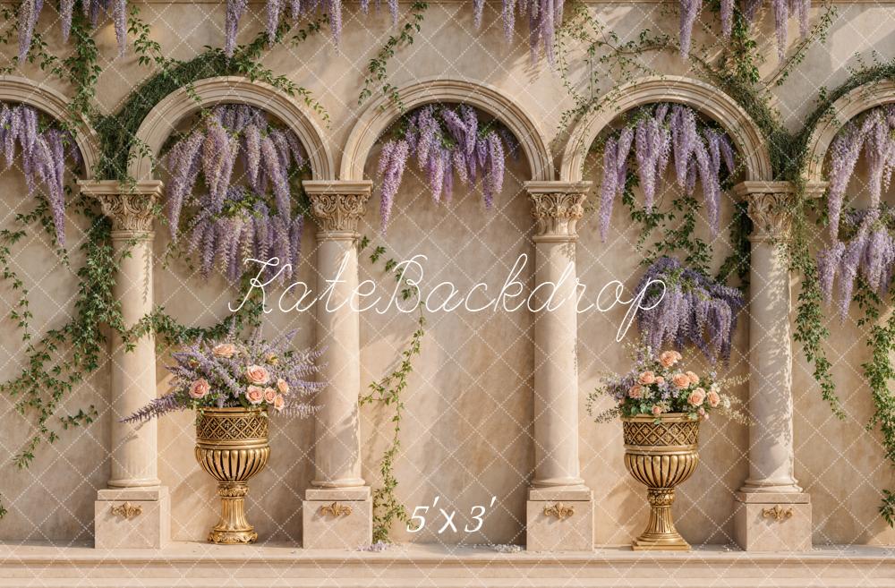 Kate Architecture Arches Colonnes Fleurs Toile de fond conçue par Emetselch
