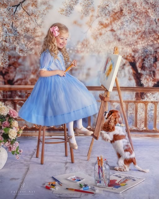 Kate Fête des mères Printemps Fleurs Balcon Toile de fond conçue par Mini MakeBelieve - Kate Backdrop FR