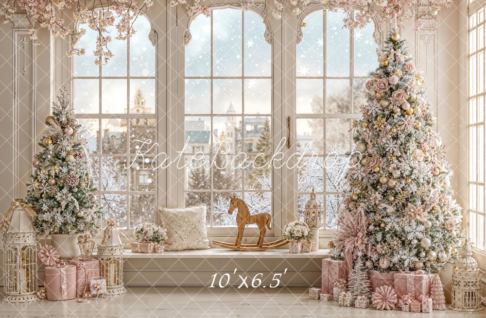 Kate Noël Sapins Rose Cheval Toile de fond conçue par Emetselch - Kate Backdrop FR