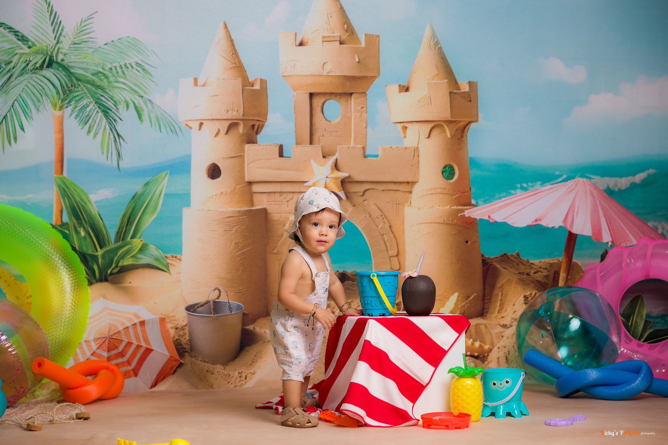 Kate Été Mer Château de Sable Enfant Toile de fond conçue par Chain Photographie - Kate Backdrop FR