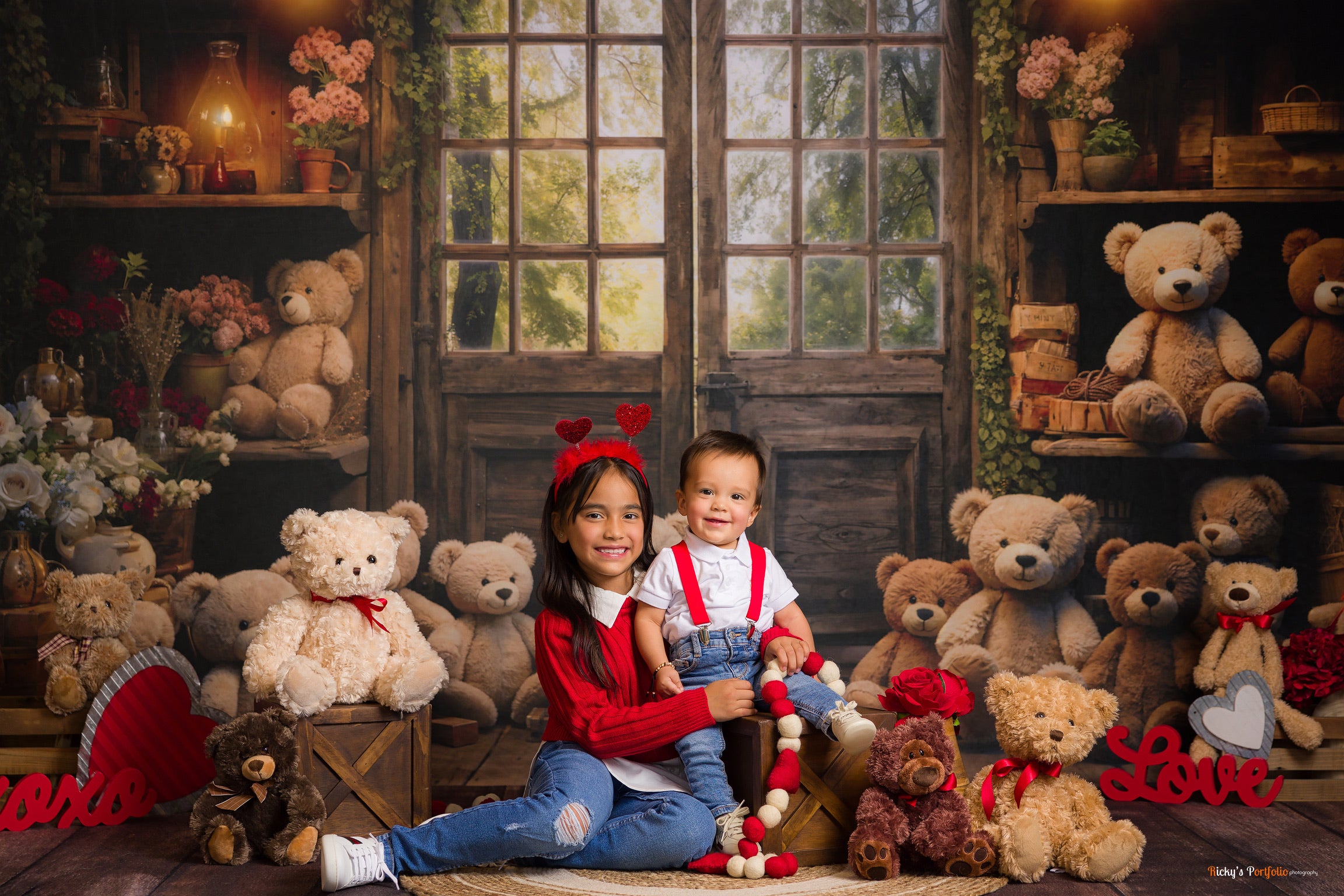 Kate Printemps Lanterne Ours en peluche Porte Toile de fond conçue par Emetselch - Kate Backdrop FR