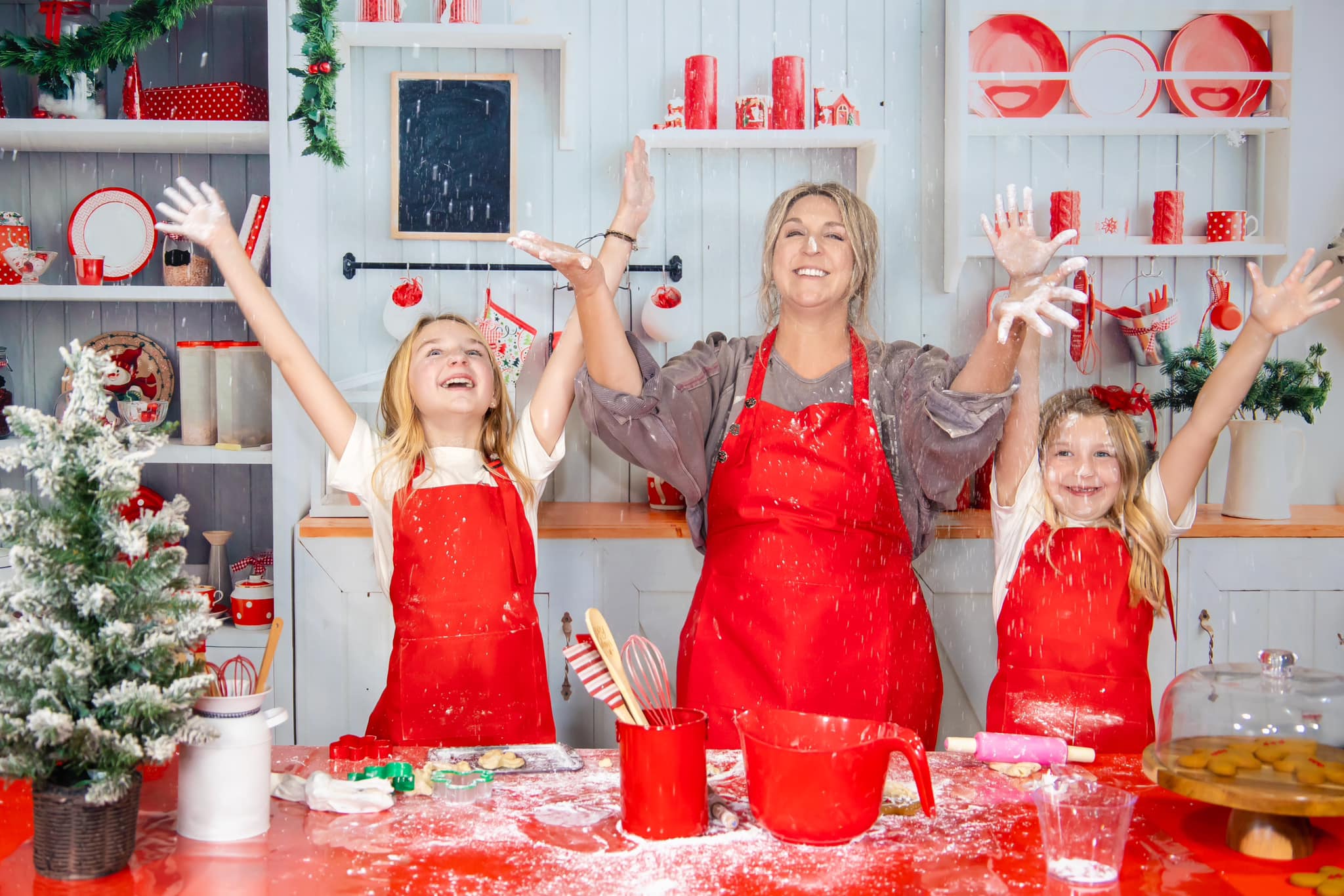 Kate Mur blanc Cuisine Noël Toile de fond en Laine pour la photographie - Kate Backdrop FR