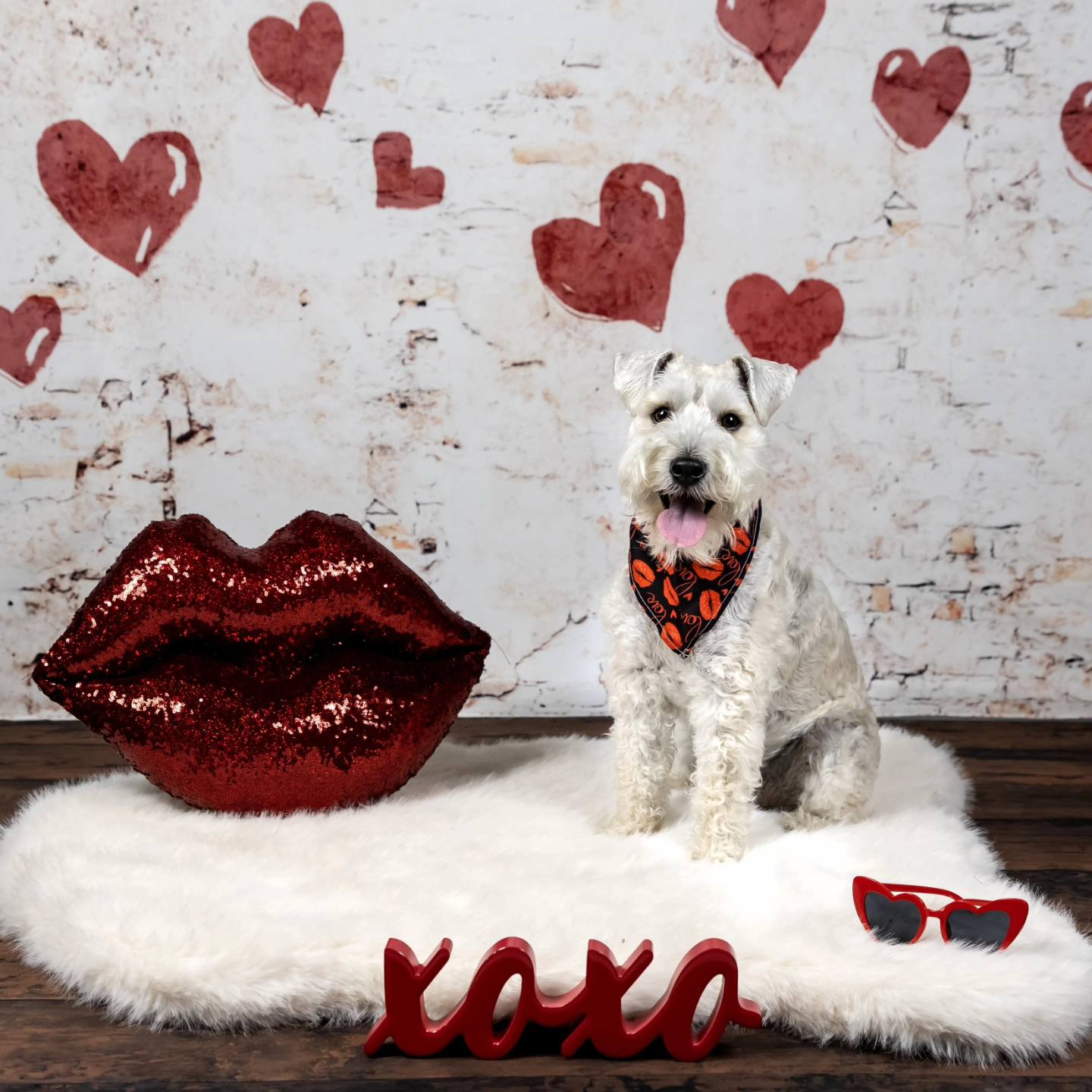 Kate Saint-Valentin Coeur Peint Mur Rétro Toile de fond conçue par Kate Image - Kate Backdrop FR