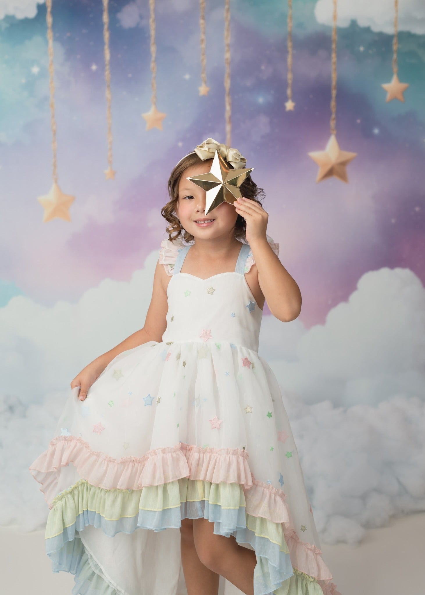 Kate Cake smash Rêveur Nuages Étoiles Ciel Toile de fond conçue par Emetselch - Kate Backdrop FR