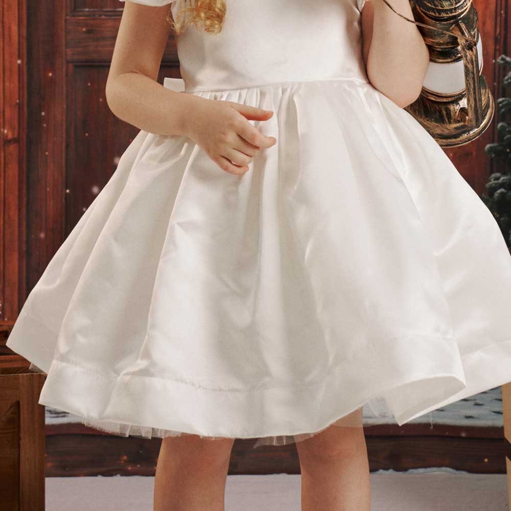 Kate Basique Blanc Fête Robe pour Enfants - Kate Backdrop FR
