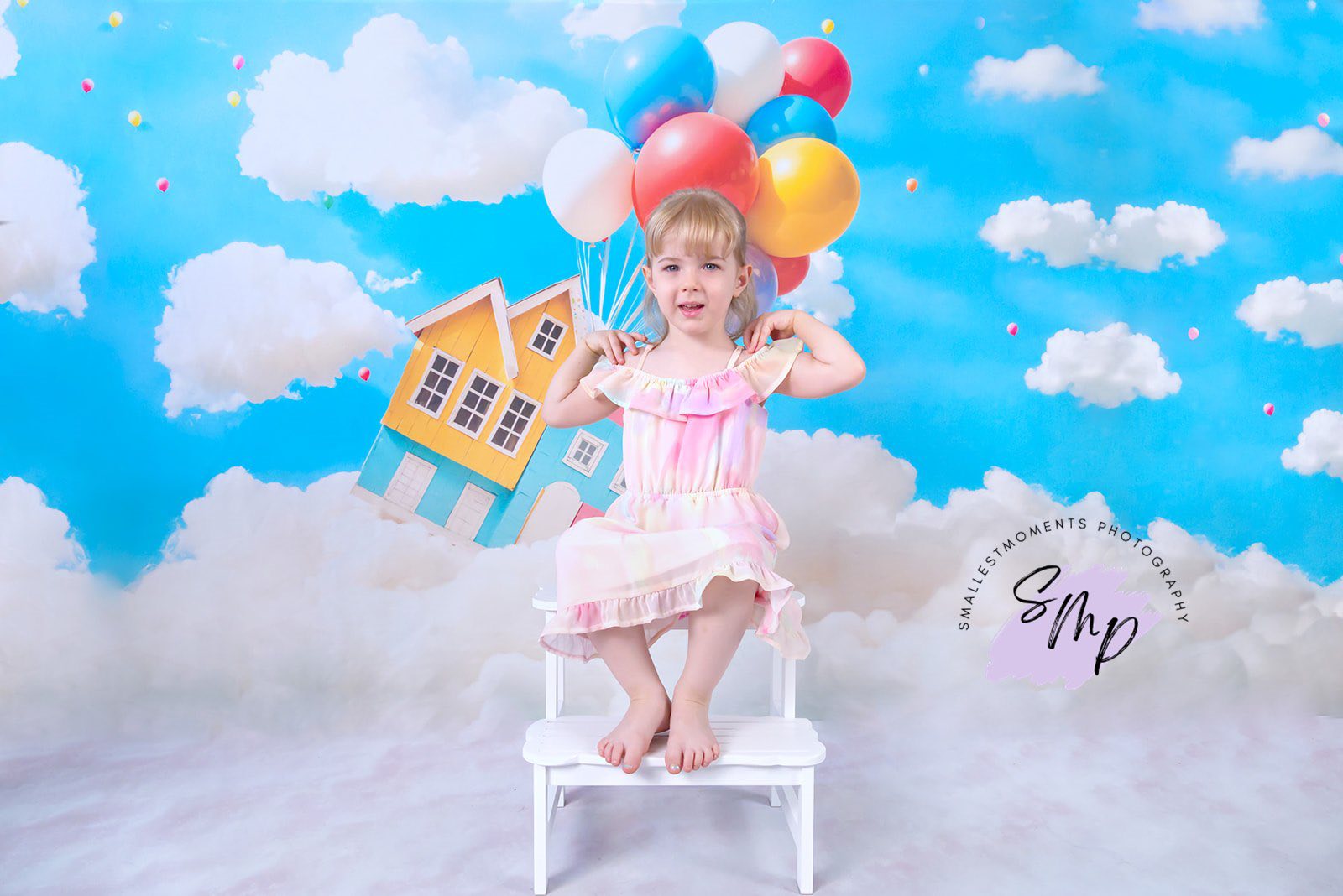 Kate Ballon Maison Nuage Ciel Toile de fond conçue par Chain Photographie - Kate Backdrop FR