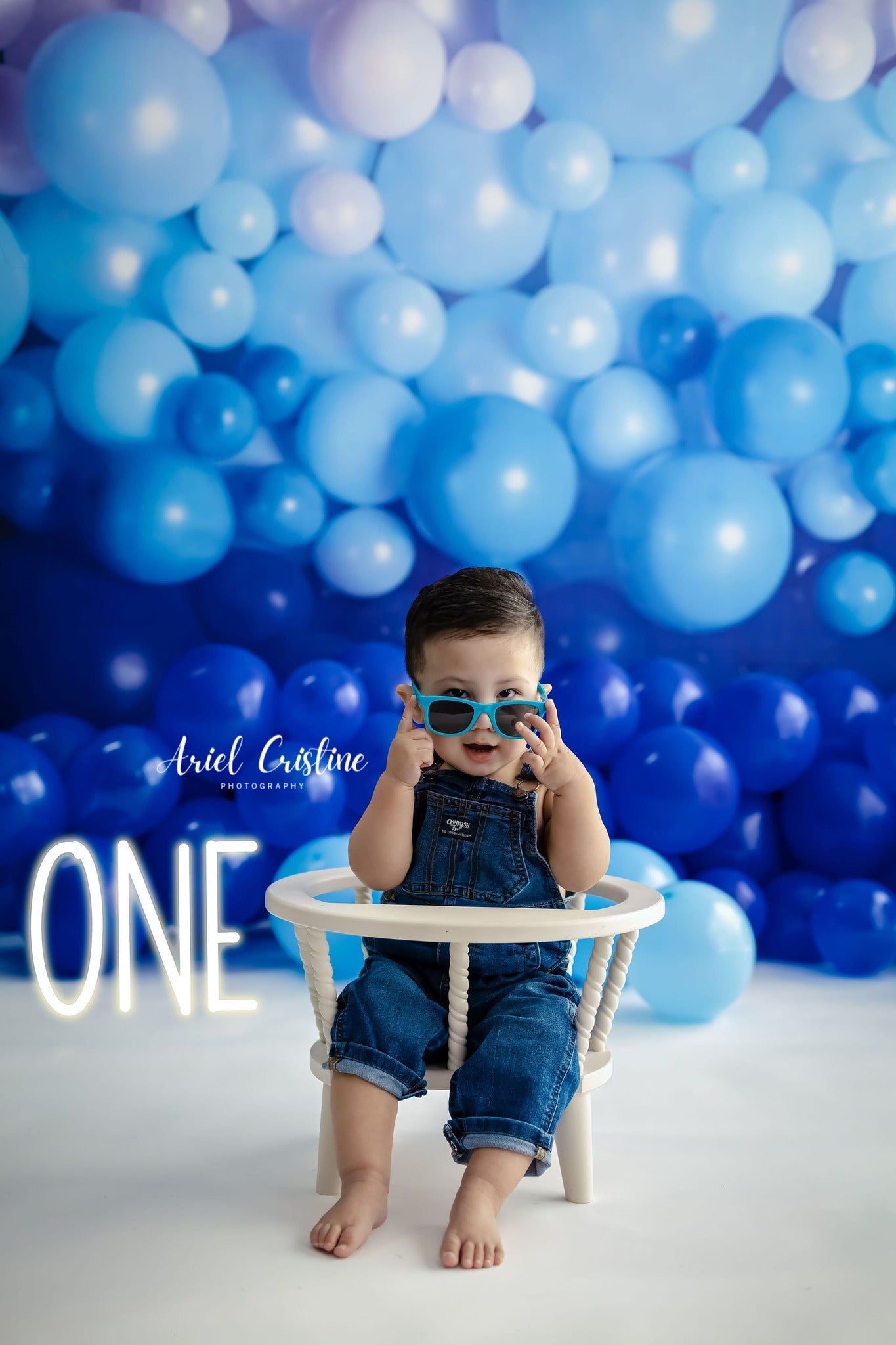 Kate Enfants Mur de ballons Bleu Toile de fond conçu par Mandy Ringe - Kate Backdrop FR