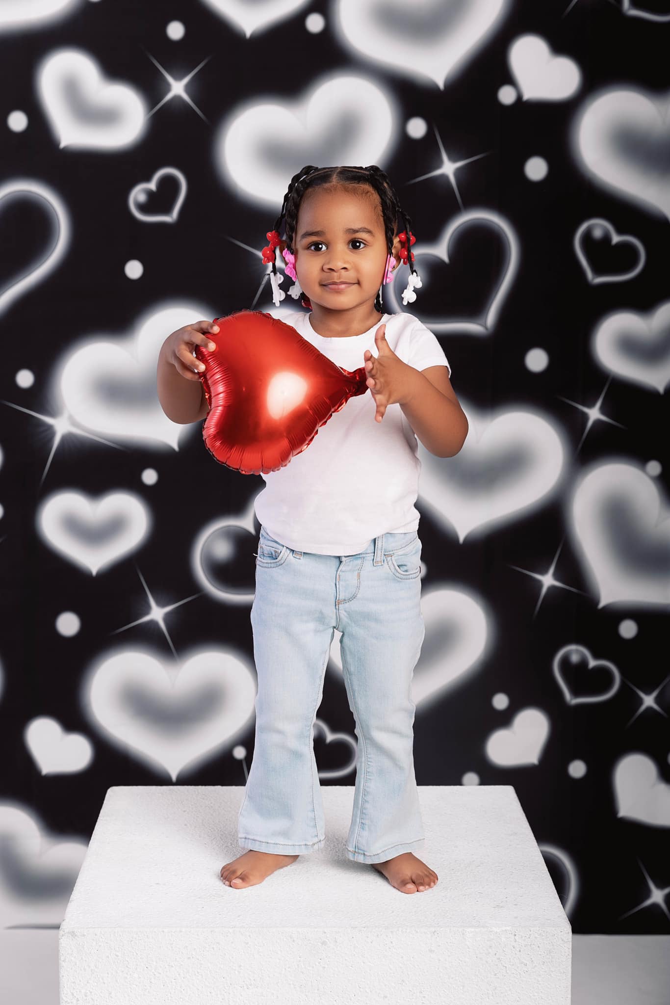 Kate Saint-Valentin Amour Noir Portrait Toile de fond pour la photographie - Kate Backdrop FR