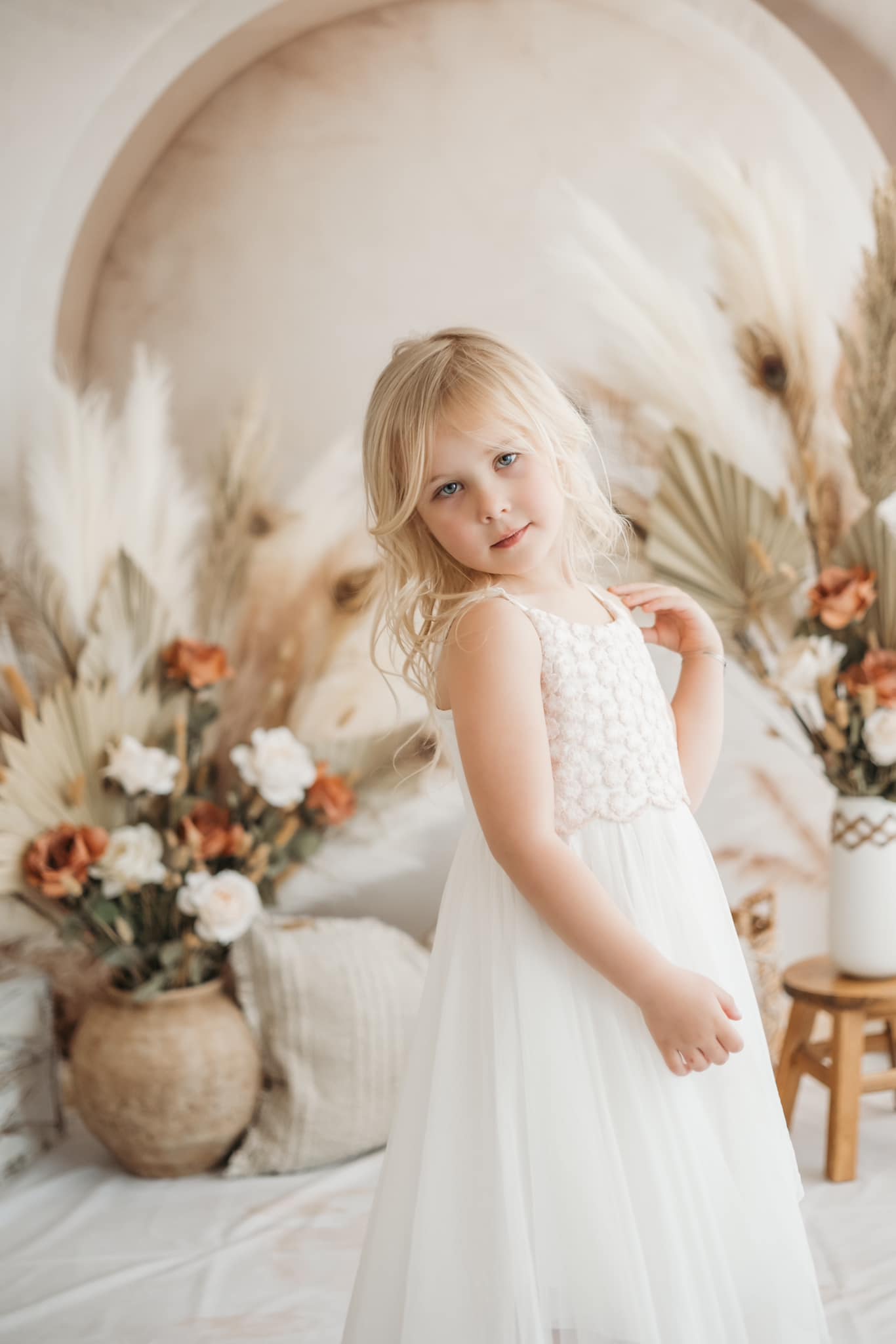 Kate Bohème Arche Beige Simple Toile de fond+Texture Abstraite Beige Blanc Sol Toile de fond - Kate Backdrop FR