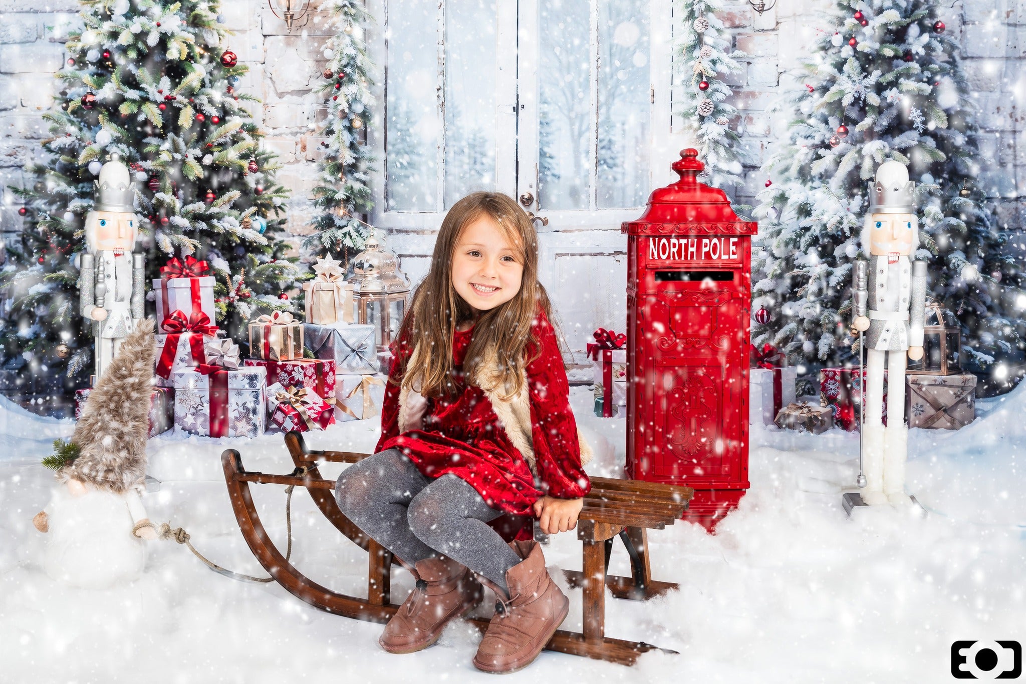 Kate Noël Arbres Neige Porte Toile de fond conçu par Emetselch - Kate Backdrop FR