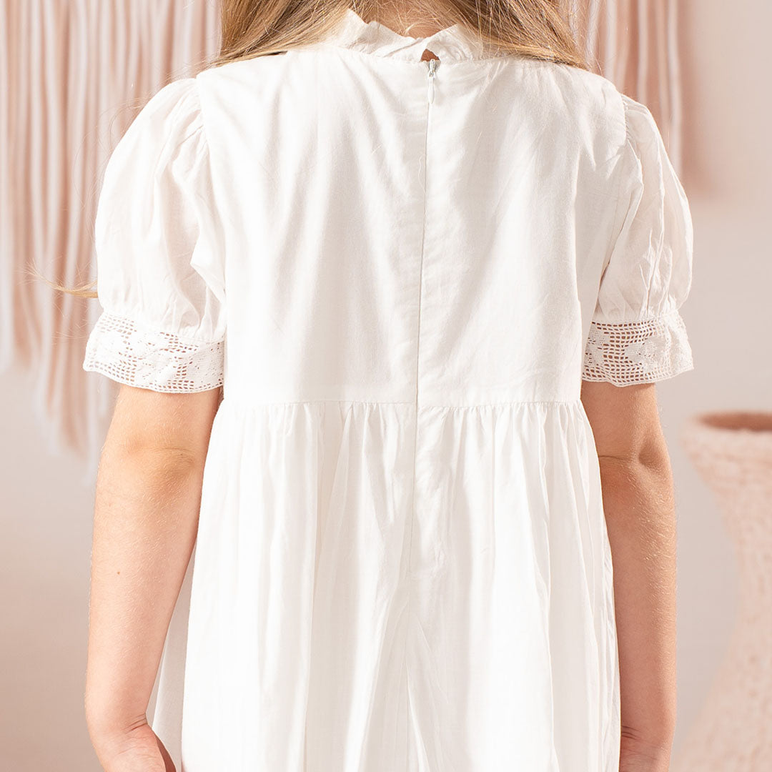 Kate Blanc Bohème Simple Robe pour Enfants - Kate Backdrop FR