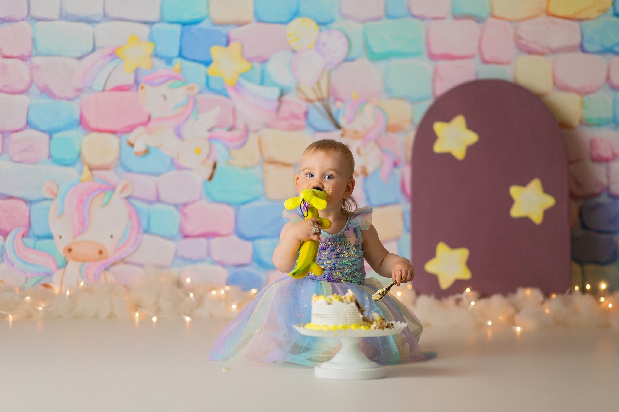 Kate Pastel Pierre Mur de briques Toile de fond conçue par Mini MakeBelieve - Kate Backdrop FR