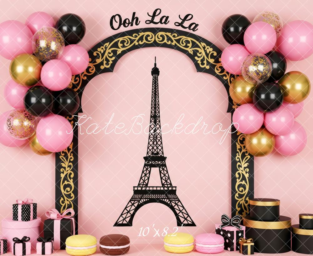 Kate Paris Arche Tour Eiffel Ballons Toile de fond conçue par Patty Roberts - Kate Backdrop FR