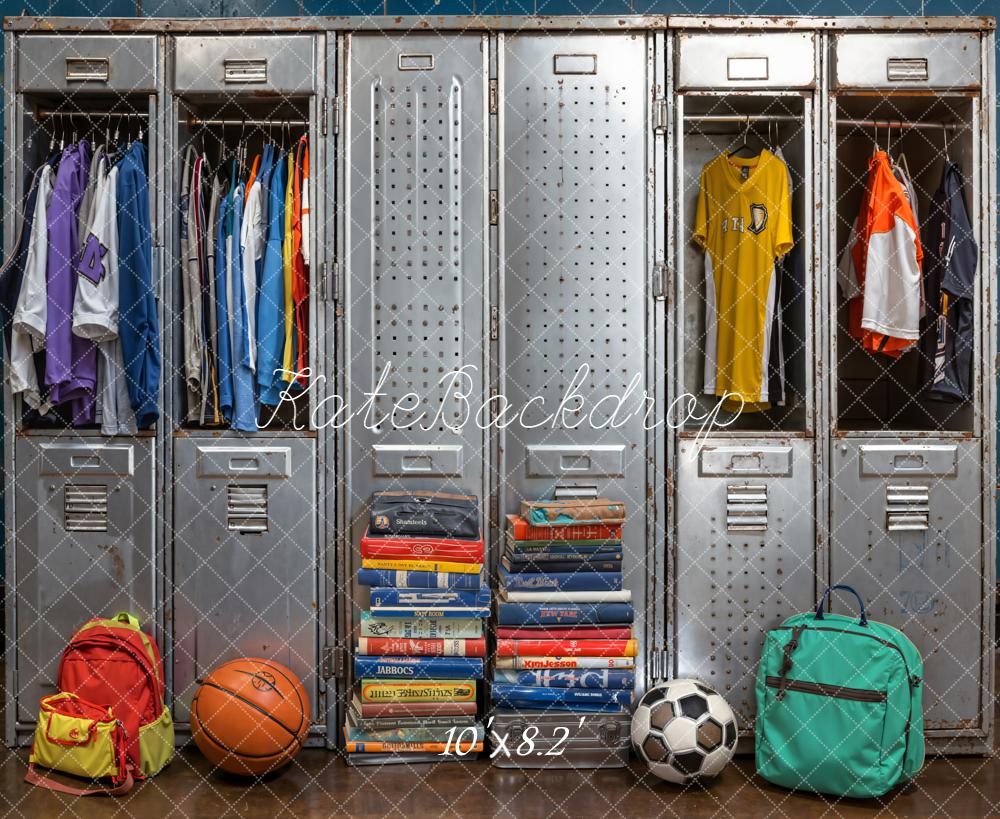 Kate Scolaire Vestiaires Sacs Ballons Livres Toile de fond conçue par Emetselch - Kate Backdrop FR