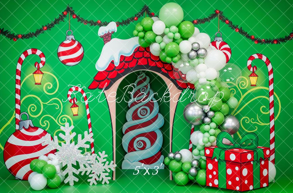 Kate Noël Bonbons Porte Ballons Vert Toile de fond conçue par Patty Roberts - Kate Backdrop FR
