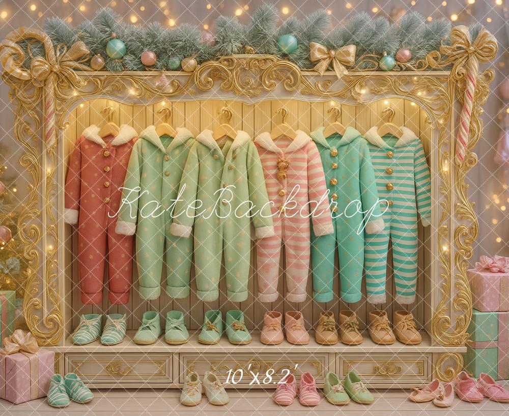 Kate Noël Pyjamas Lumières Cadeaux Toile de fond conçue par Ashley Paul - Kate Backdrop FR