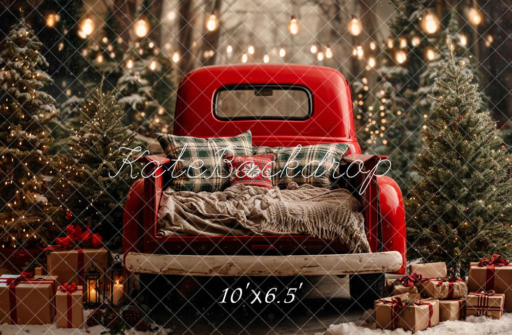 Kate Noël Camion Rouge Forêt Toile de fond en Laine conçue par Emetselch - Kate Backdrop FR