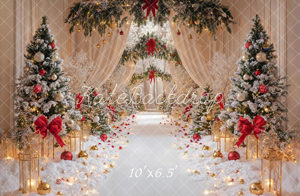 Kate Noël Allée Sapins Décorations Toile de fond conçue par Emetselch - Kate Backdrop FR