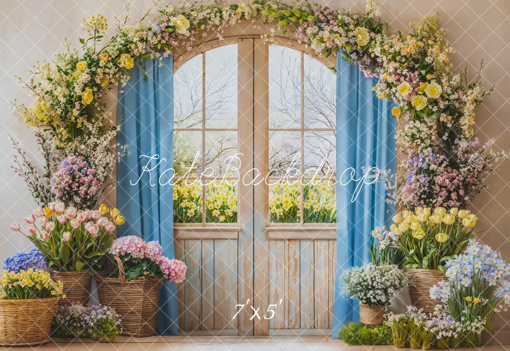 Kate Printemps Porte Jardin Fleurs Toile de fond conçue par Emetselch