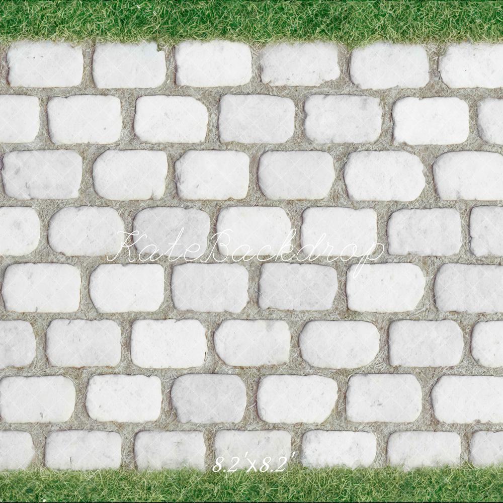 Kate Pierre Pavée Herbe Verte Sol Toile de fond conçue par Mini MakeBelieve