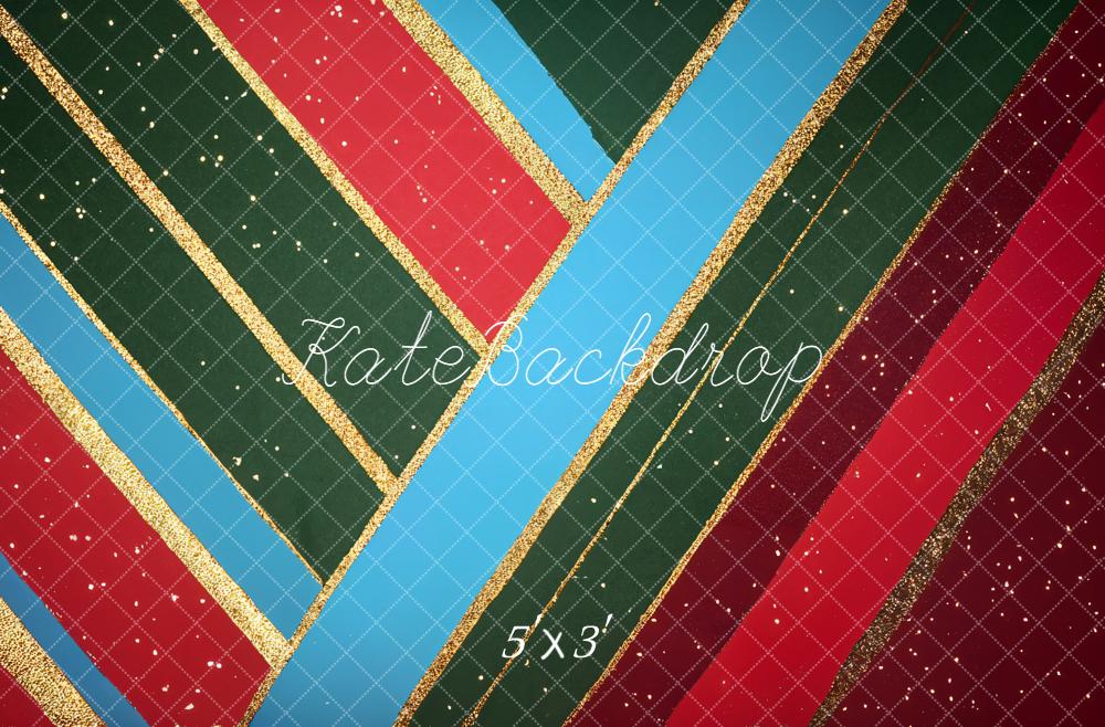 Kate Abstrait Rayures Doré Coloré Toile de fond conçue par Emetselch - Kate Backdrop FR
