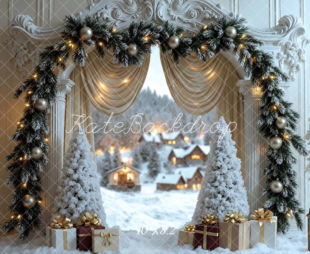Kate Noël Neige Arche Vintage Cadeaux Toile de fond conçue par Mini MakeBelieve