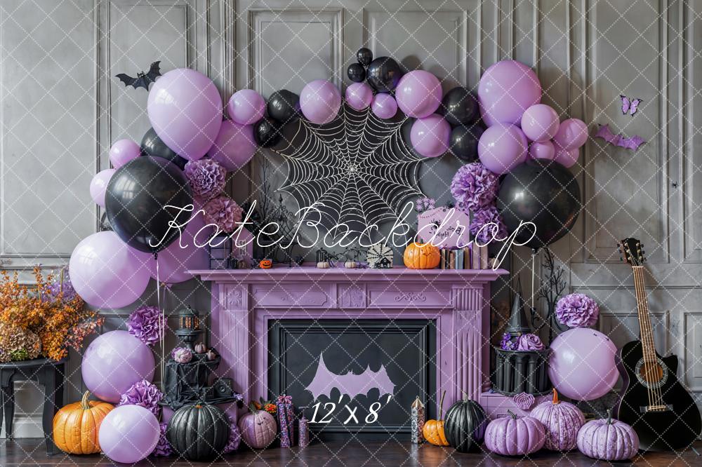 Kate Halloween Ballons Toile d'araignée Toile de fond en Laine conçue par Emetselch - Kate Backdrop FR