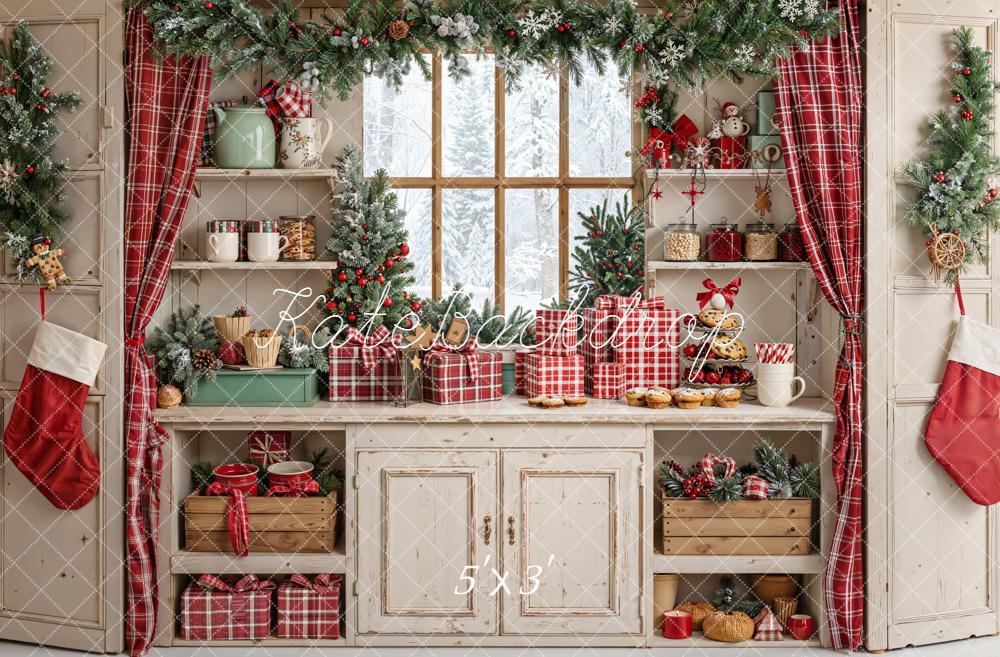 Kate Noël Cuisine Fenêtre Cadeaux Placard Toile de fond conçue par Emetselch - Kate Backdrop FR