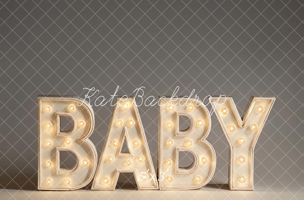 Kate Bébé Lettres Lumineuses Gris Toile de fond conçue par Emetselch