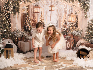 Kate Noël Arche Neige Arbres Lumière Toile de fond conçue par Emetselch